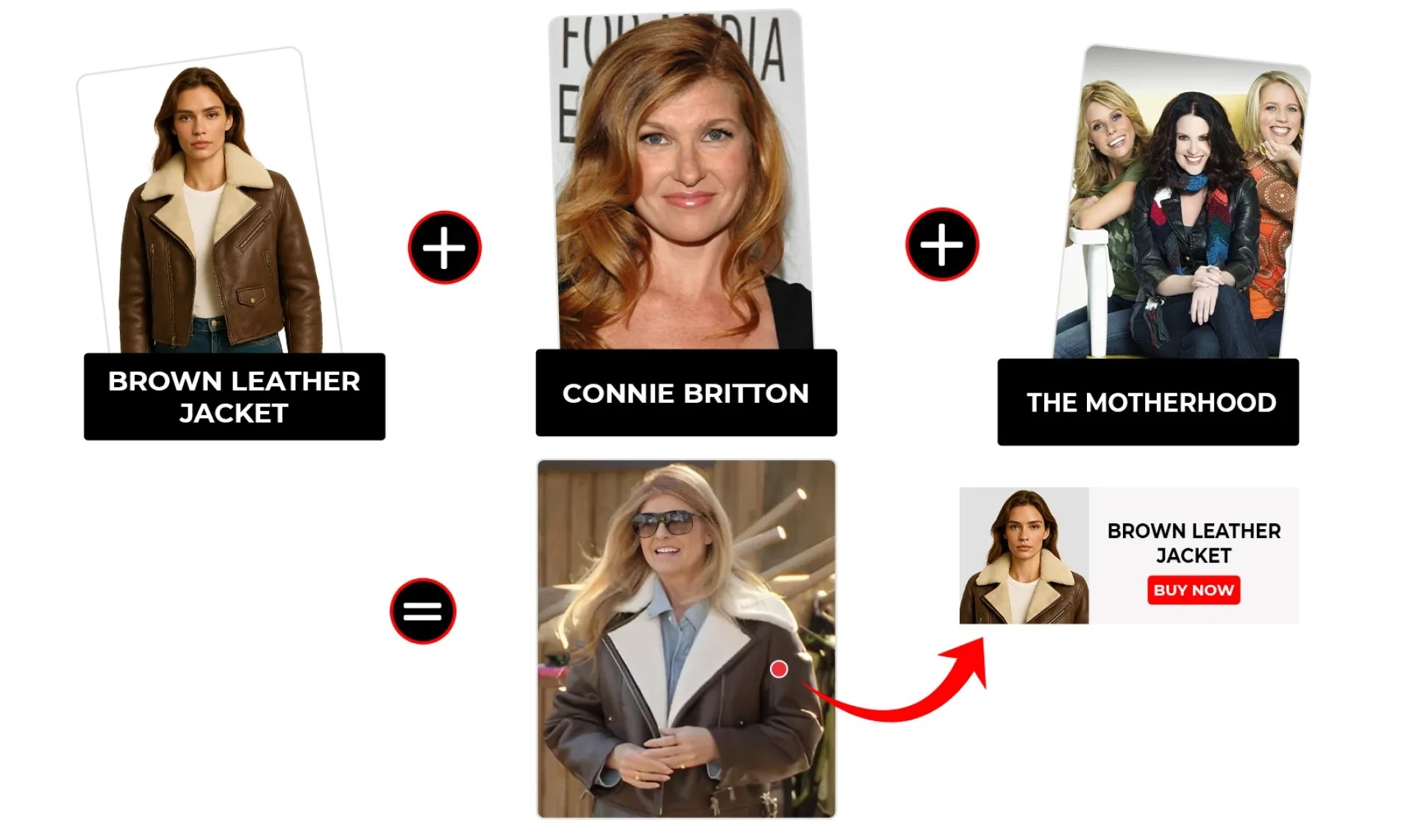 Connie Britton Rocks Brown Leather Sherpa Jacket in The Motherhood Season 1 Episode 1