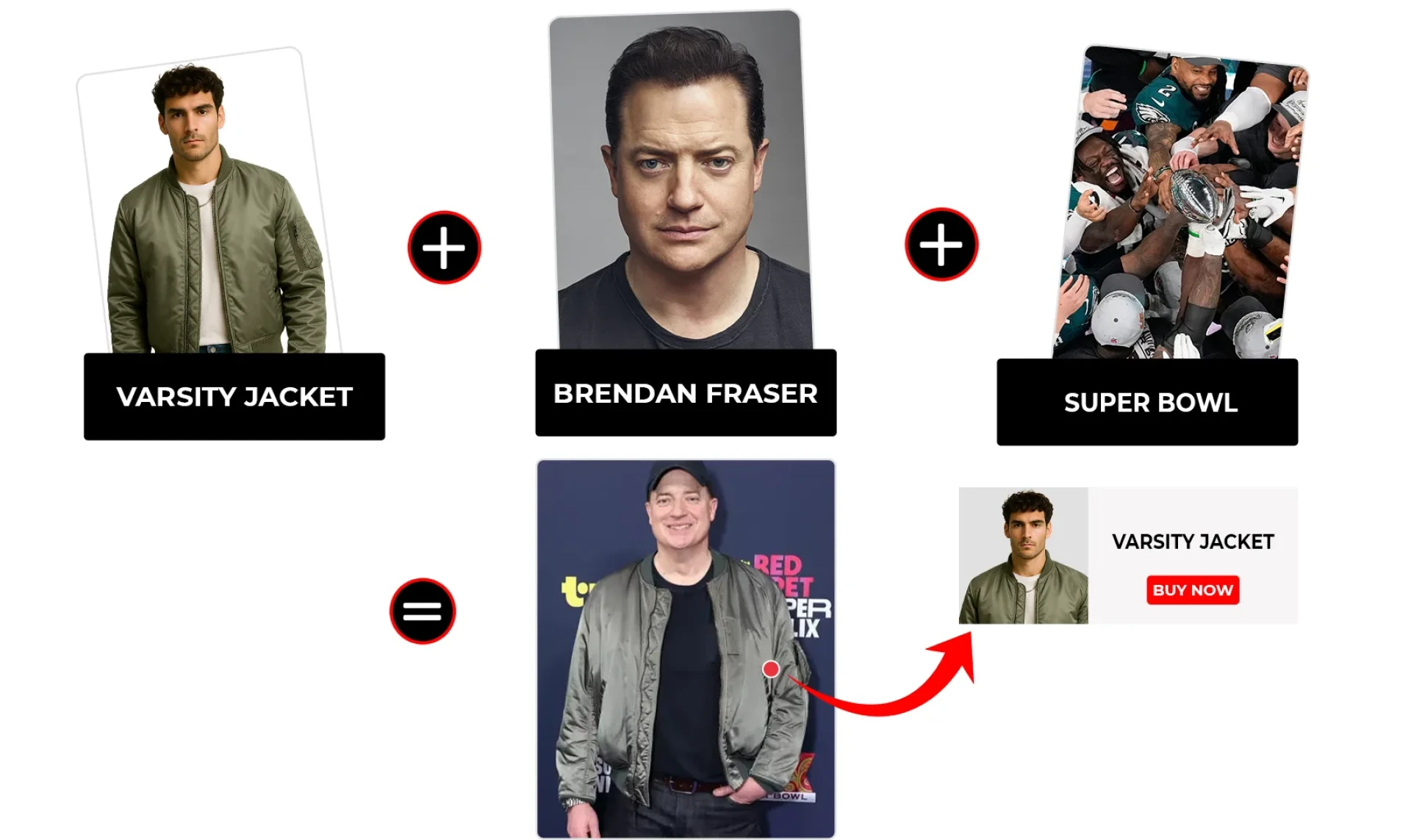 Brendan Fraser Turns Heads in Green Varsity Satin Jacket at Super Bowl 2025
