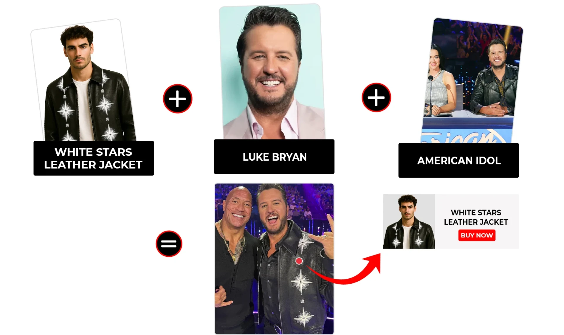 American Idol Season 23 Episode 18 Luke Bryan Leather Jacket With White Stars