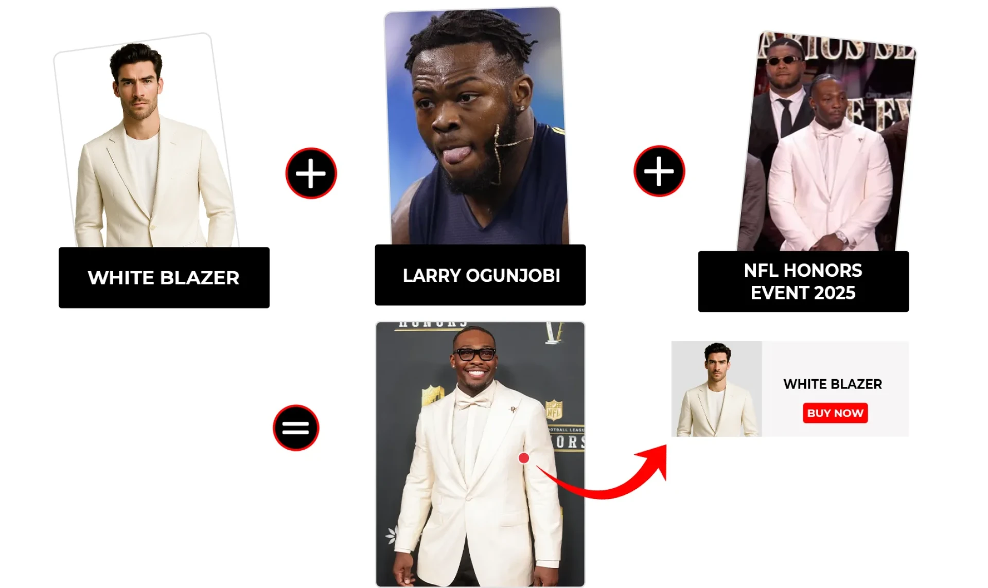Larry Ogunjobi Stuns in White Blazer at NFL Honors 2025