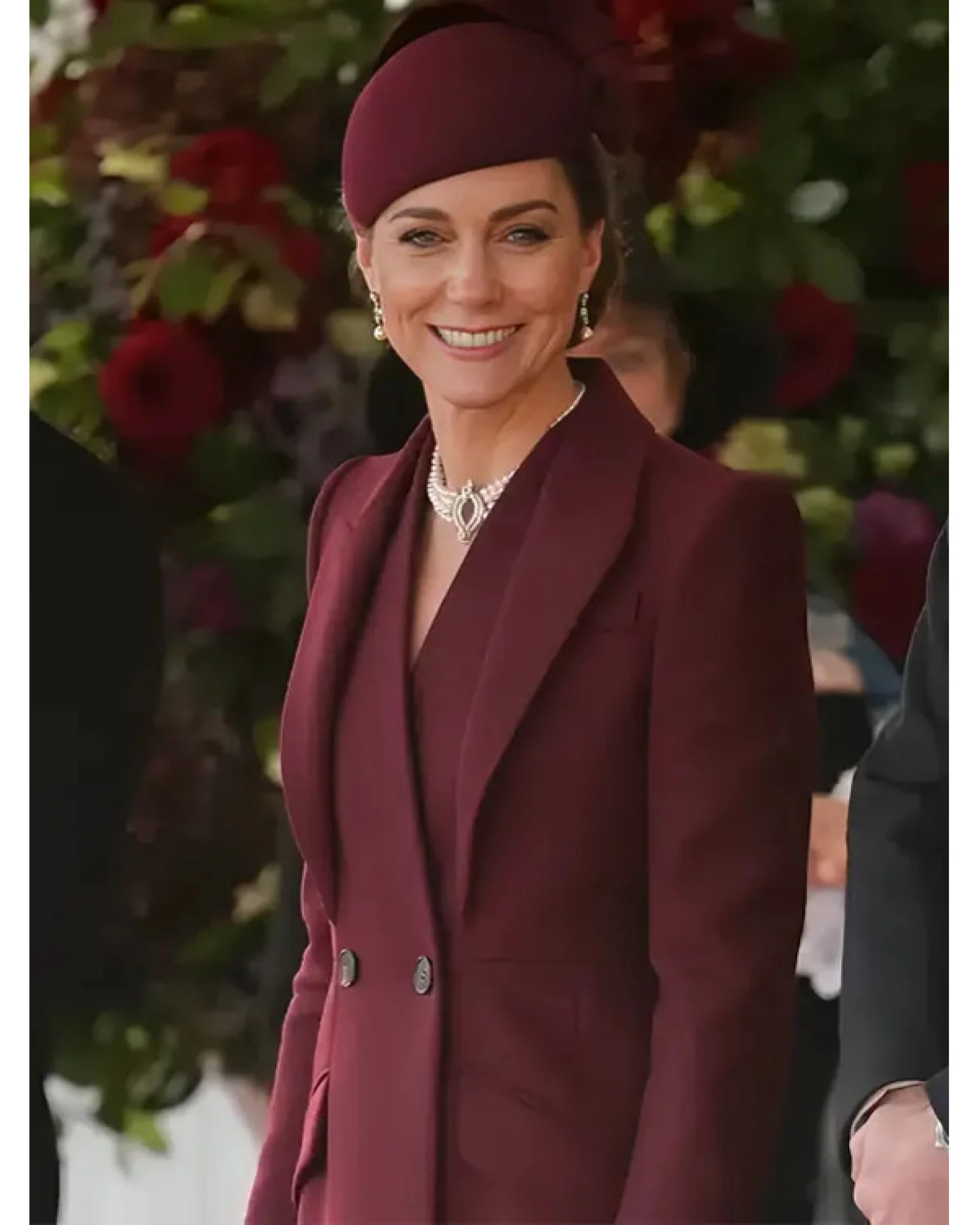 Kate Middleton Burgundy Coat