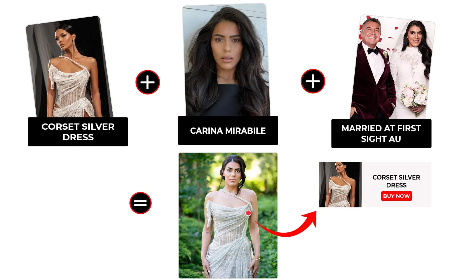Married At First Sight AU Season 12 Final Vows Carina Mirabile Corset Silver Dress