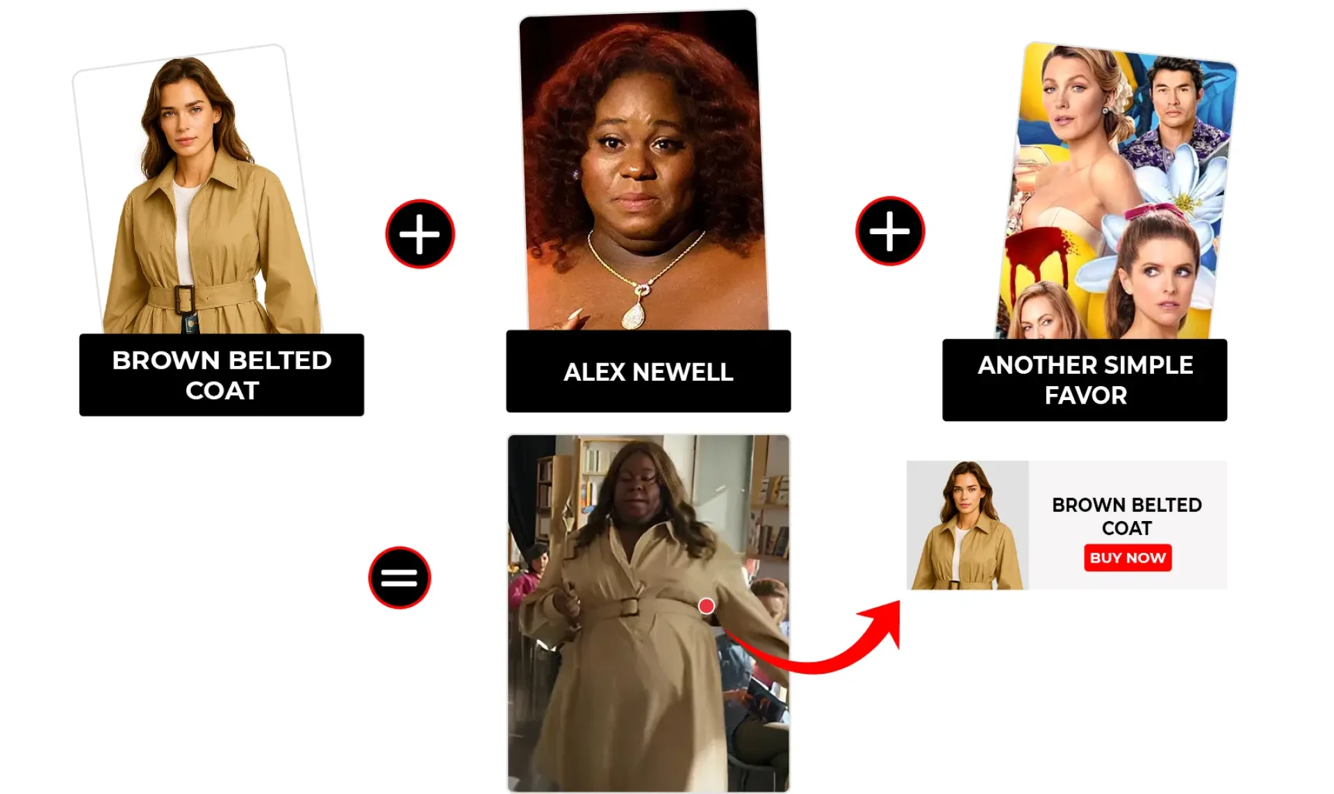 Movie Another Simple Favor Alex Newell Brown Belted Coat