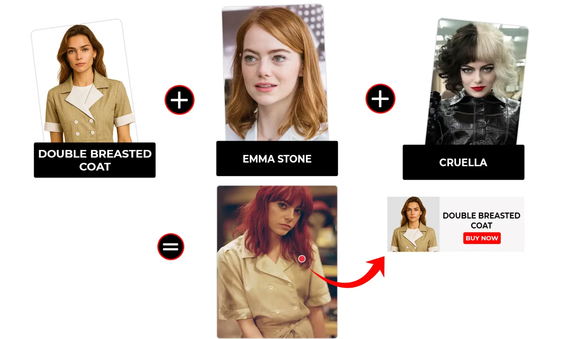 Movie Cruella Emma Stone Double Breasted Tan Lapel Coat