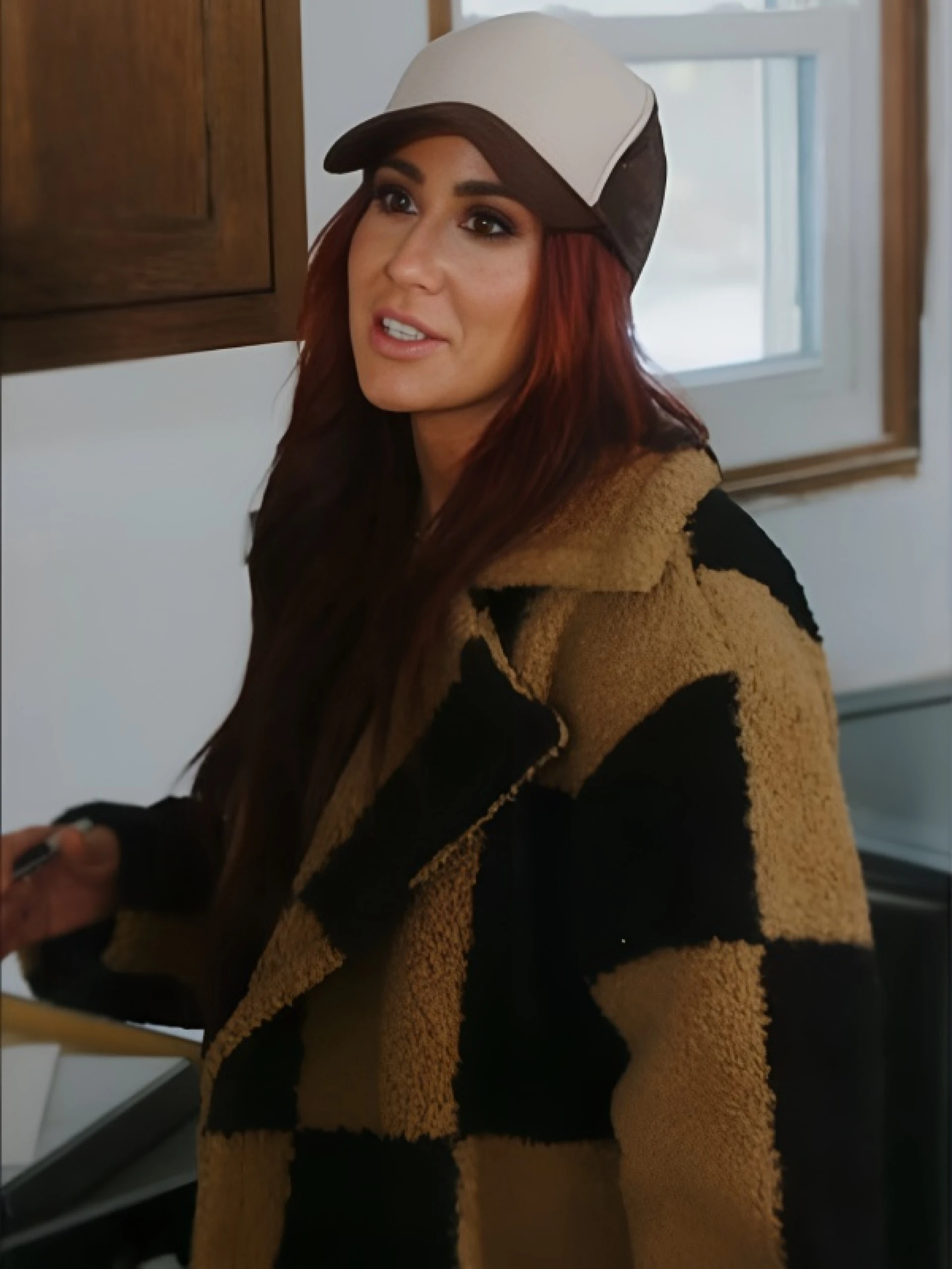 Brown And White Cap