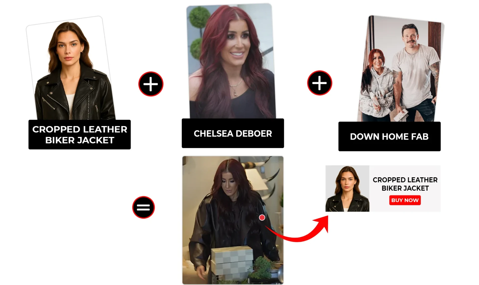 Down Home Fab Season 3 Episode 5 Chelsea DeBoer Cropped Leather Biker Jacket