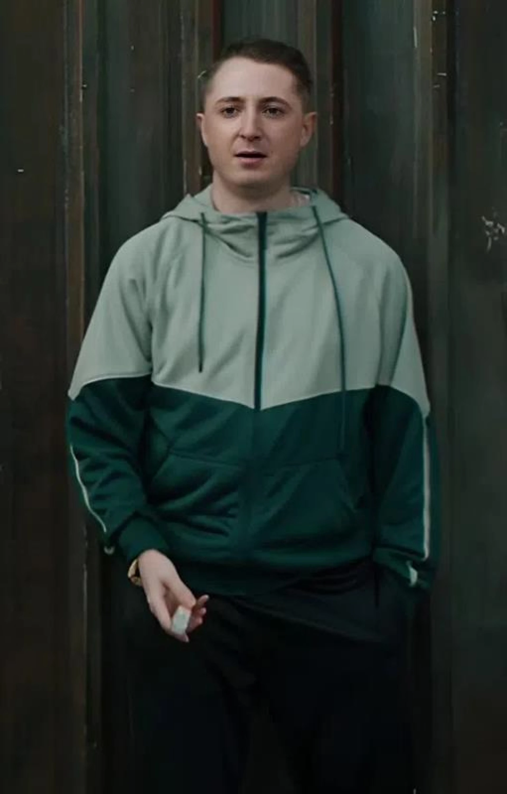 Green Colorblock Track Jacket