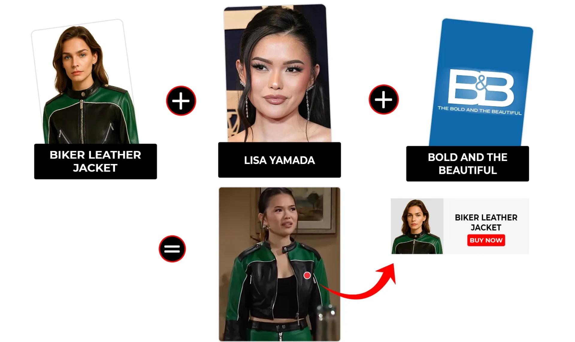 Bold and the Beautiful July 2025 Luna Nozawa Cropped Biker Leather Jacket