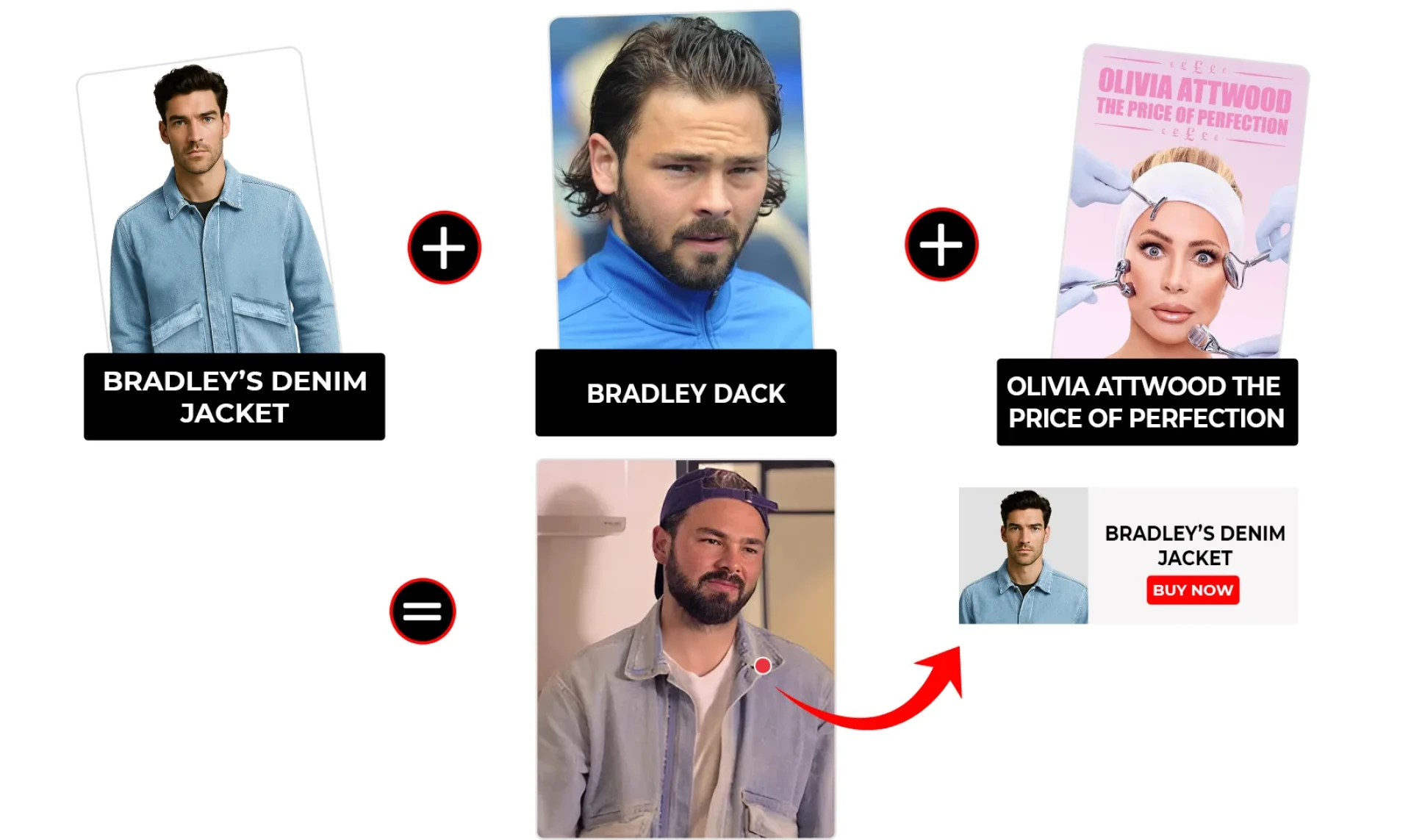 Olivia Attwood Price of Perfection Season 2 Episode 4 Bradley Dack Oversized Denim Jacket