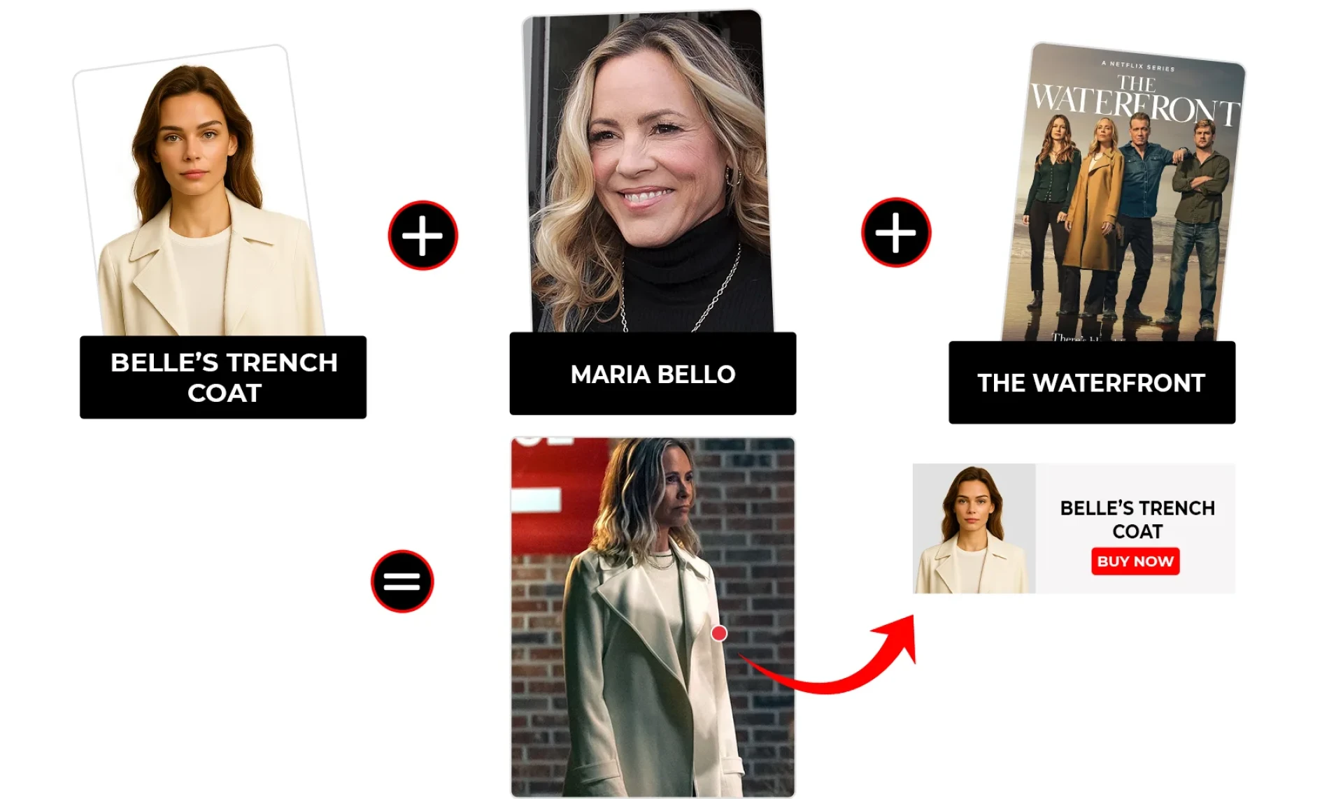 The Waterfront Season 1 Episode 6 Belle Buckley White Crepe Trench Coat