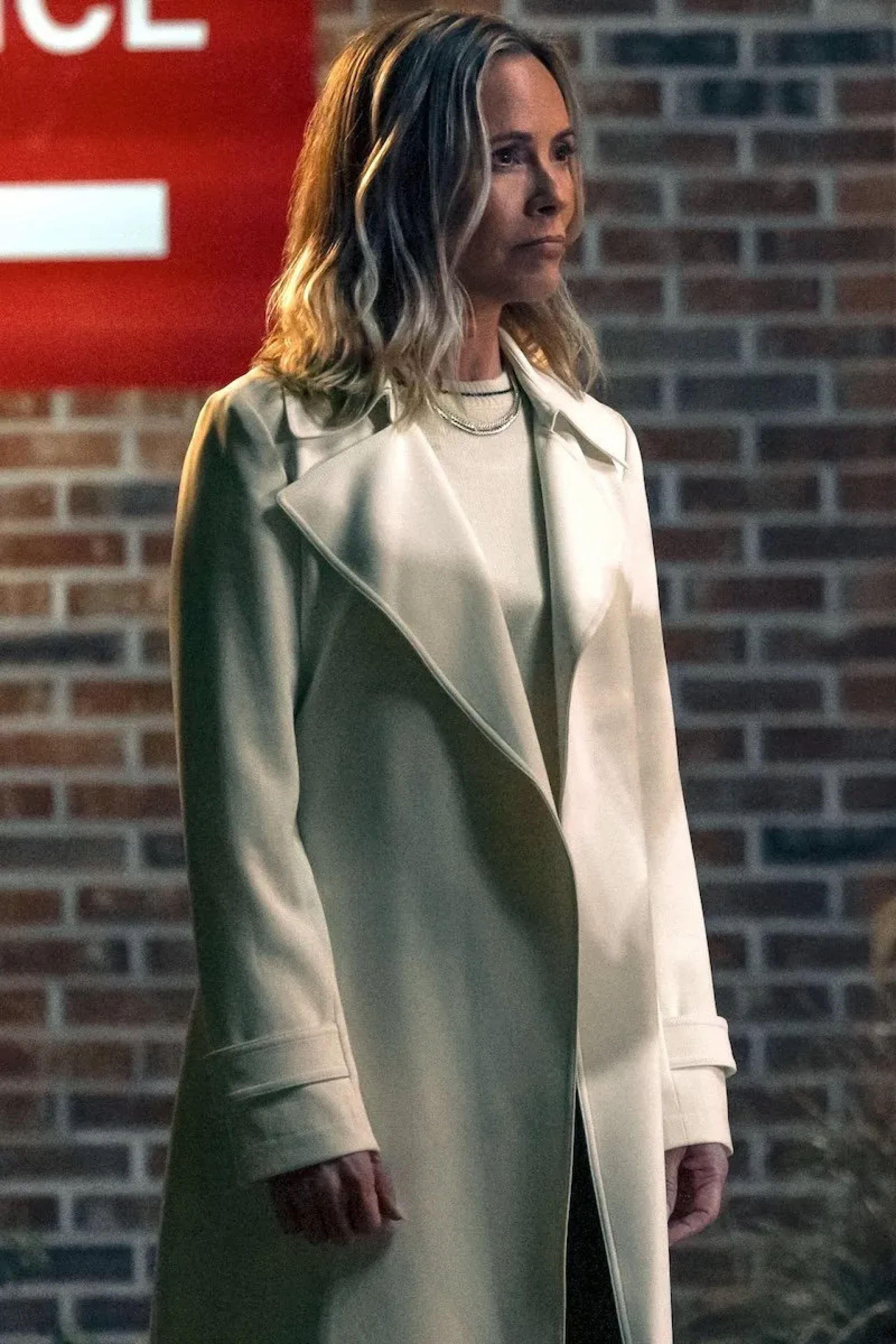 White Crepe Trench Coat