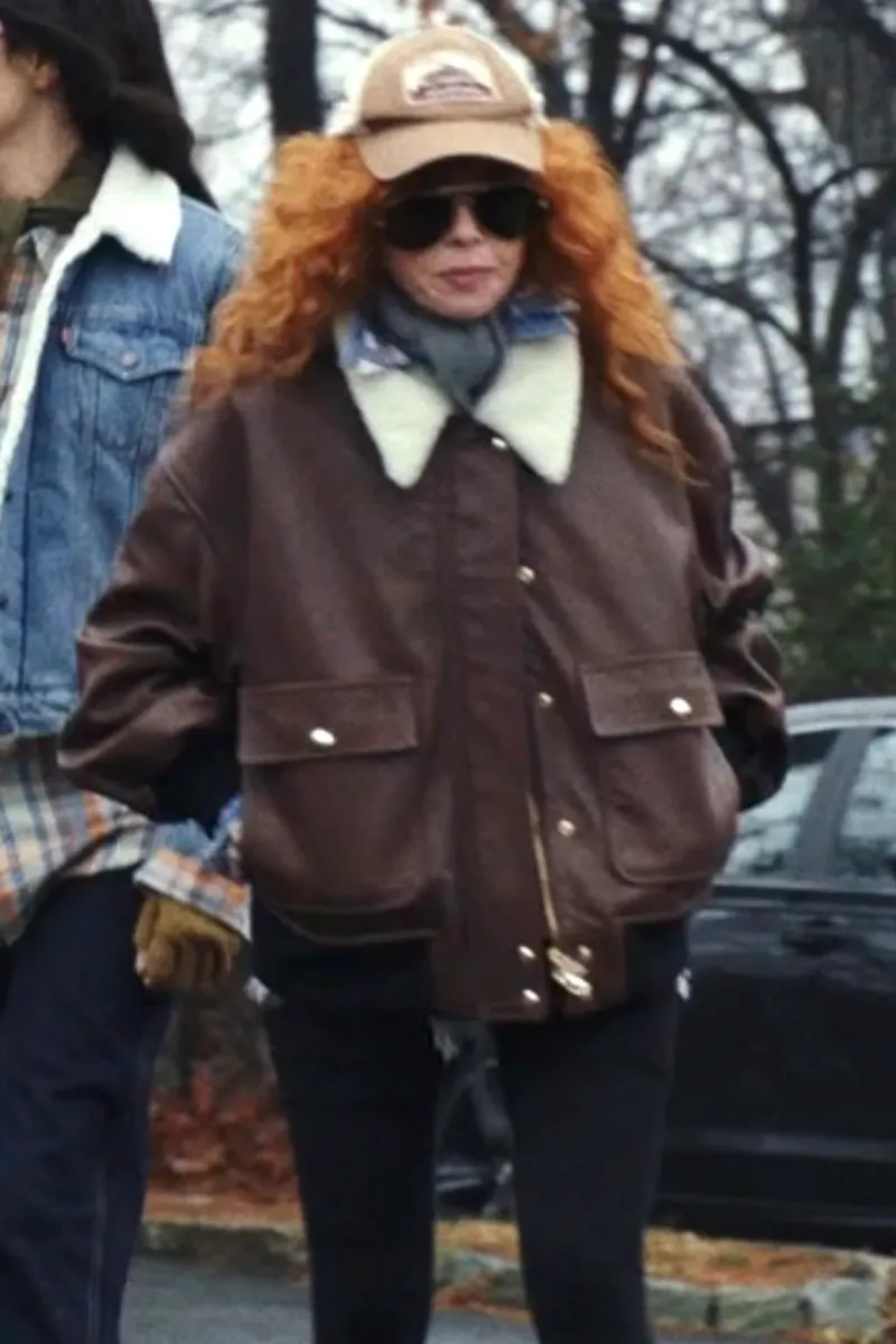 Shearling Collar Aviator Jacket