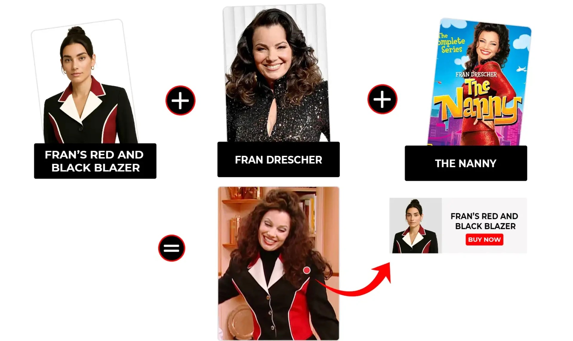 The Nanny Season 6 Episode 12 Fran Fine Red and Black Blazer
