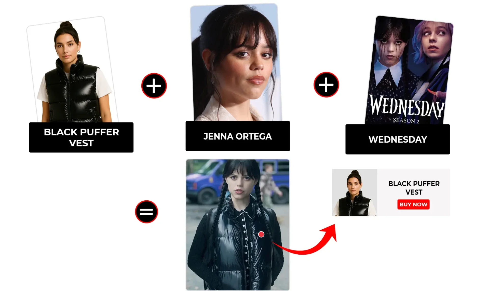 Wednesday Season 2 Episode 3 Jenna Ortega Black Puffer Vest