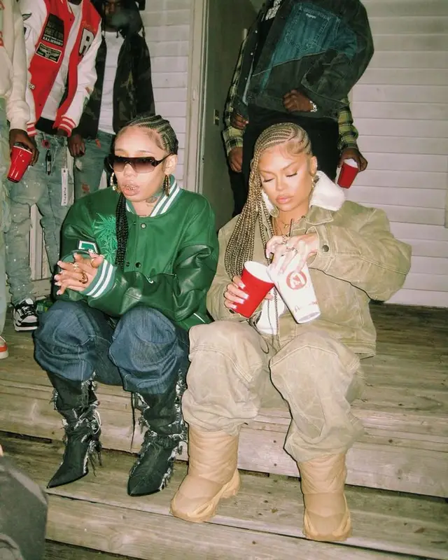 American Rapper Latto in Khaki Denim Jacket – January 2025 Streetwear Vibe