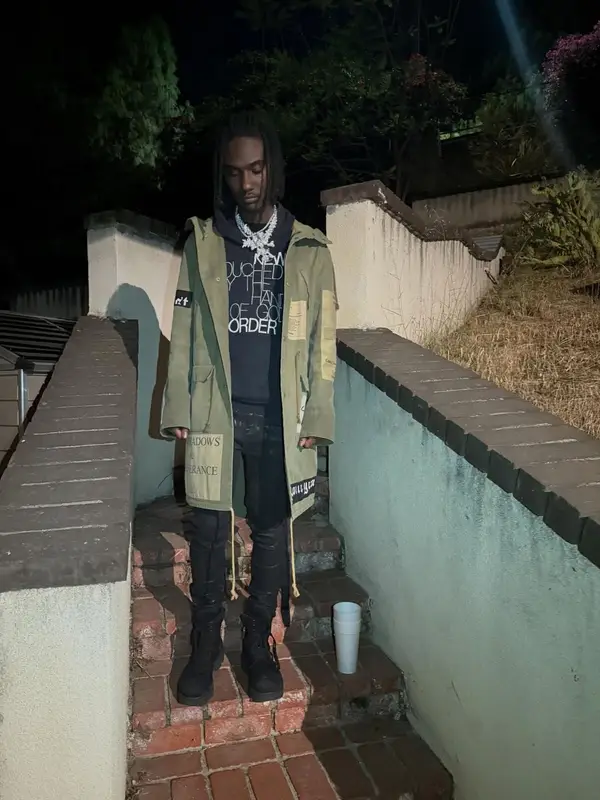 American Rapper Osamason in New Order Hoodie – August 2025 Fashion Highlight